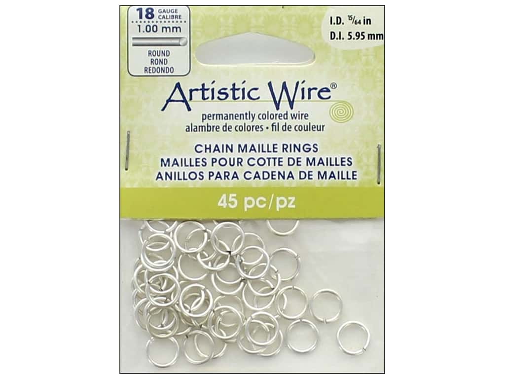 Artistic Wire Chain Maille Rings 18g 15/64" Non Tarnish SP