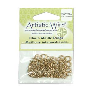 Artistic Wire Chain Maille Rings 18g 7/32" Non Tarnish Brass